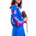 Embroidered Boho Dress "Blue Waterfall"